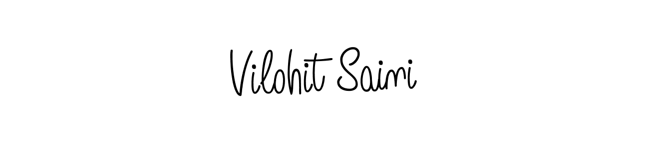 Use a signature maker to create a handwritten signature online. With this signature software, you can design (Angelique-Rose-font-FFP) your own signature for name Vilohit Saini. Vilohit Saini signature style 5 images and pictures png