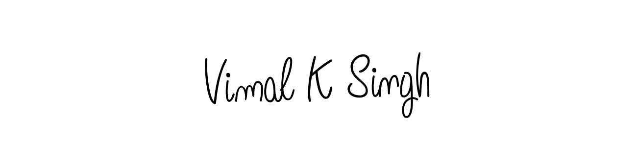 Use a signature maker to create a handwritten signature online. With this signature software, you can design (Angelique-Rose-font-FFP) your own signature for name Vimal K Singh. Vimal K Singh signature style 5 images and pictures png