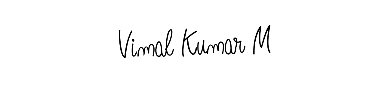 Vimal Kumar M stylish signature style. Best Handwritten Sign (Angelique-Rose-font-FFP) for my name. Handwritten Signature Collection Ideas for my name Vimal Kumar M. Vimal Kumar M signature style 5 images and pictures png