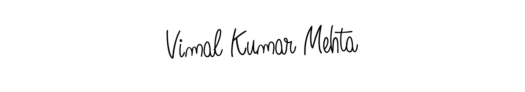 The best way (Angelique-Rose-font-FFP) to make a short signature is to pick only two or three words in your name. The name Vimal Kumar Mehta include a total of six letters. For converting this name. Vimal Kumar Mehta signature style 5 images and pictures png