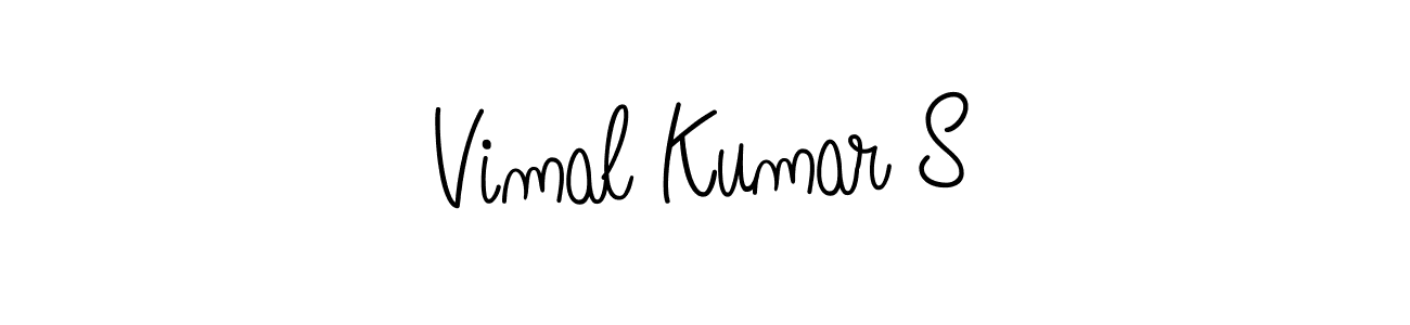 You should practise on your own different ways (Angelique-Rose-font-FFP) to write your name (Vimal Kumar S) in signature. don't let someone else do it for you. Vimal Kumar S signature style 5 images and pictures png