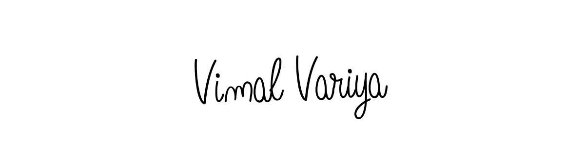 Design your own signature with our free online signature maker. With this signature software, you can create a handwritten (Angelique-Rose-font-FFP) signature for name Vimal Variya. Vimal Variya signature style 5 images and pictures png