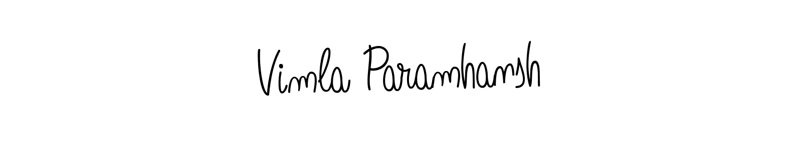 Create a beautiful signature design for name Vimla Paramhansh. With this signature (Angelique-Rose-font-FFP) fonts, you can make a handwritten signature for free. Vimla Paramhansh signature style 5 images and pictures png