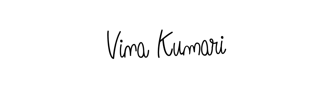 You should practise on your own different ways (Angelique-Rose-font-FFP) to write your name (Vina Kumari) in signature. don't let someone else do it for you. Vina Kumari signature style 5 images and pictures png