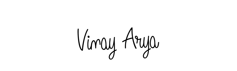 Design your own signature with our free online signature maker. With this signature software, you can create a handwritten (Angelique-Rose-font-FFP) signature for name Vinay Arya. Vinay Arya signature style 5 images and pictures png