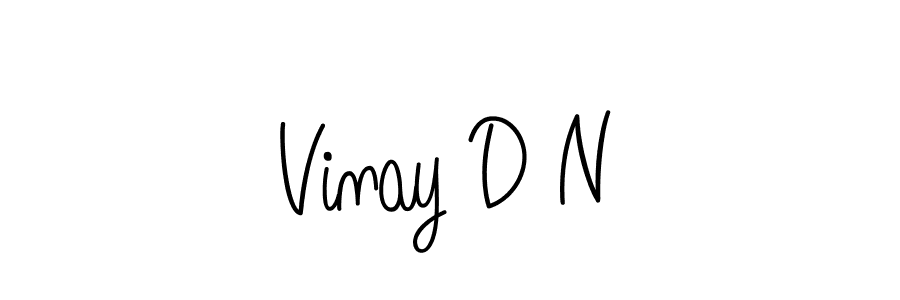 Use a signature maker to create a handwritten signature online. With this signature software, you can design (Angelique-Rose-font-FFP) your own signature for name Vinay D N. Vinay D N signature style 5 images and pictures png