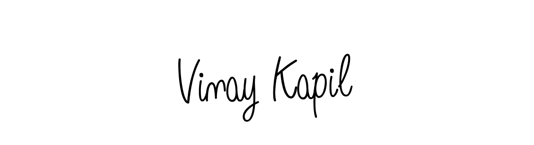 Create a beautiful signature design for name Vinay Kapil. With this signature (Angelique-Rose-font-FFP) fonts, you can make a handwritten signature for free. Vinay Kapil signature style 5 images and pictures png