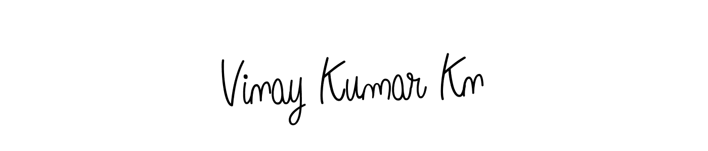 Create a beautiful signature design for name Vinay Kumar Kn. With this signature (Angelique-Rose-font-FFP) fonts, you can make a handwritten signature for free. Vinay Kumar Kn signature style 5 images and pictures png