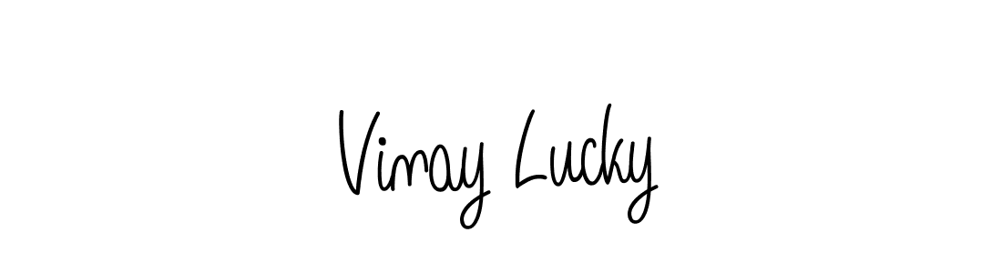 Angelique-Rose-font-FFP is a professional signature style that is perfect for those who want to add a touch of class to their signature. It is also a great choice for those who want to make their signature more unique. Get Vinay Lucky name to fancy signature for free. Vinay Lucky signature style 5 images and pictures png