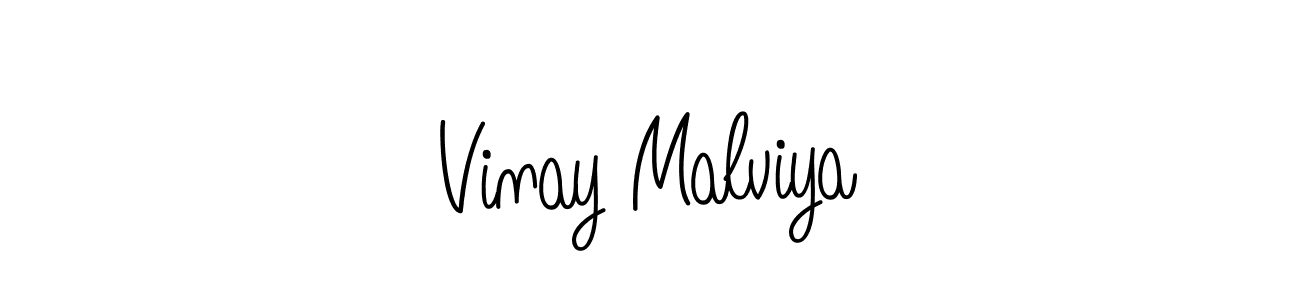 Use a signature maker to create a handwritten signature online. With this signature software, you can design (Angelique-Rose-font-FFP) your own signature for name Vinay Malviya. Vinay Malviya signature style 5 images and pictures png