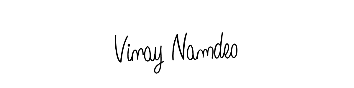 How to make Vinay Namdeo name signature. Use Angelique-Rose-font-FFP style for creating short signs online. This is the latest handwritten sign. Vinay Namdeo signature style 5 images and pictures png