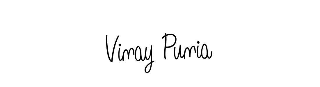 The best way (Angelique-Rose-font-FFP) to make a short signature is to pick only two or three words in your name. The name Vinay Punia include a total of six letters. For converting this name. Vinay Punia signature style 5 images and pictures png