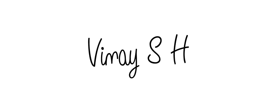 Make a beautiful signature design for name Vinay S H. With this signature (Angelique-Rose-font-FFP) style, you can create a handwritten signature for free. Vinay S H signature style 5 images and pictures png