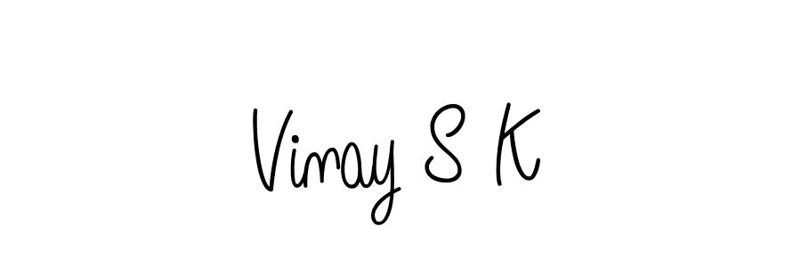 Vinay S K stylish signature style. Best Handwritten Sign (Angelique-Rose-font-FFP) for my name. Handwritten Signature Collection Ideas for my name Vinay S K. Vinay S K signature style 5 images and pictures png