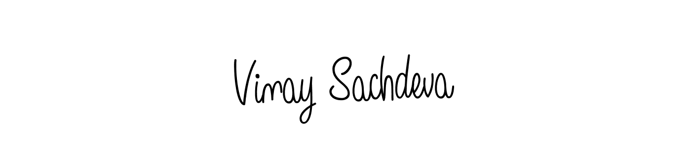 The best way (Angelique-Rose-font-FFP) to make a short signature is to pick only two or three words in your name. The name Vinay Sachdeva include a total of six letters. For converting this name. Vinay Sachdeva signature style 5 images and pictures png