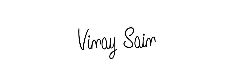 How to make Vinay Sain name signature. Use Angelique-Rose-font-FFP style for creating short signs online. This is the latest handwritten sign. Vinay Sain signature style 5 images and pictures png