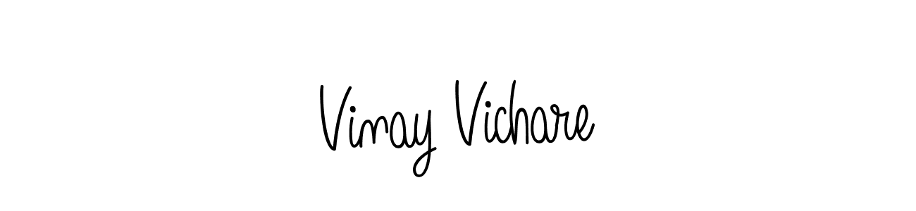 How to make Vinay Vichare name signature. Use Angelique-Rose-font-FFP style for creating short signs online. This is the latest handwritten sign. Vinay Vichare signature style 5 images and pictures png