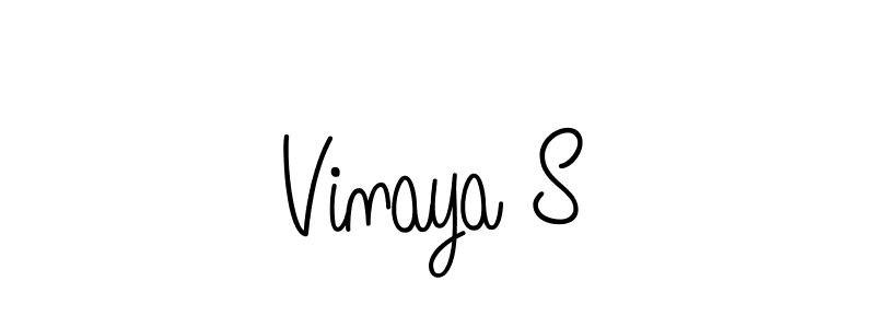 Use a signature maker to create a handwritten signature online. With this signature software, you can design (Angelique-Rose-font-FFP) your own signature for name Vinaya S. Vinaya S signature style 5 images and pictures png