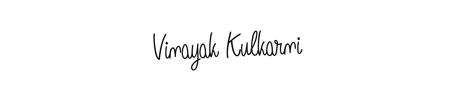 You should practise on your own different ways (Angelique-Rose-font-FFP) to write your name (Vinayak Kulkarni) in signature. don't let someone else do it for you. Vinayak Kulkarni signature style 5 images and pictures png