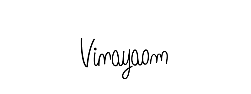 Vinayaom stylish signature style. Best Handwritten Sign (Angelique-Rose-font-FFP) for my name. Handwritten Signature Collection Ideas for my name Vinayaom. Vinayaom signature style 5 images and pictures png