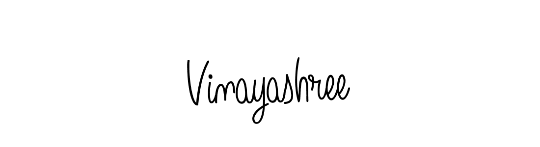 Use a signature maker to create a handwritten signature online. With this signature software, you can design (Angelique-Rose-font-FFP) your own signature for name Vinayashree. Vinayashree signature style 5 images and pictures png