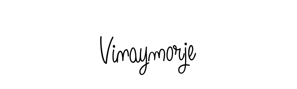 Use a signature maker to create a handwritten signature online. With this signature software, you can design (Angelique-Rose-font-FFP) your own signature for name Vinaymorje. Vinaymorje signature style 5 images and pictures png