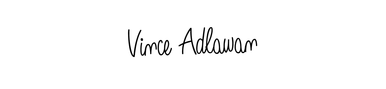 Use a signature maker to create a handwritten signature online. With this signature software, you can design (Angelique-Rose-font-FFP) your own signature for name Vince Adlawan. Vince Adlawan signature style 5 images and pictures png