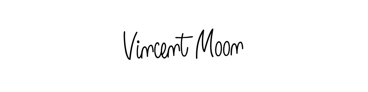 You should practise on your own different ways (Angelique-Rose-font-FFP) to write your name (Vincent Moon) in signature. don't let someone else do it for you. Vincent Moon signature style 5 images and pictures png