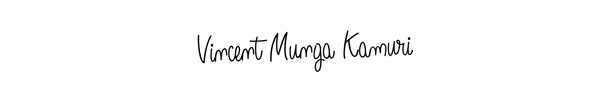 Vincent Munga Kamuri stylish signature style. Best Handwritten Sign (Angelique-Rose-font-FFP) for my name. Handwritten Signature Collection Ideas for my name Vincent Munga Kamuri. Vincent Munga Kamuri signature style 5 images and pictures png