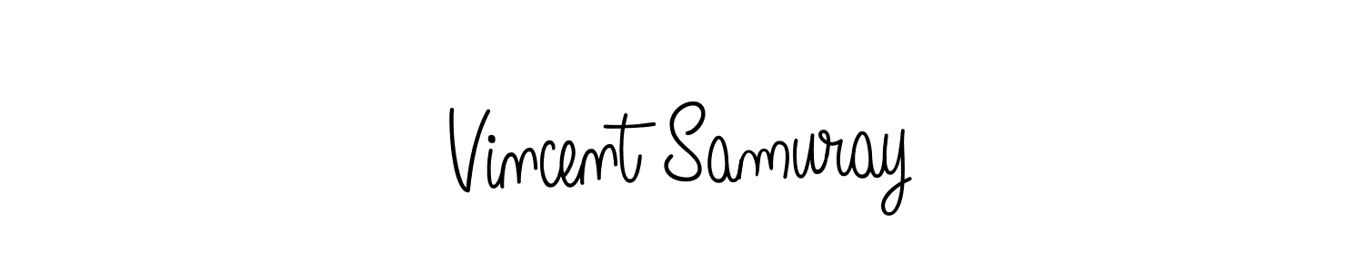 You should practise on your own different ways (Angelique-Rose-font-FFP) to write your name (Vincent Samuray) in signature. don't let someone else do it for you. Vincent Samuray signature style 5 images and pictures png