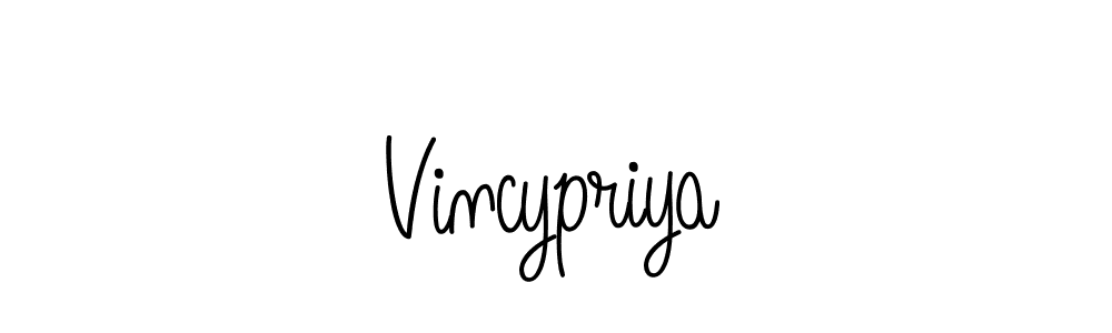 Design your own signature with our free online signature maker. With this signature software, you can create a handwritten (Angelique-Rose-font-FFP) signature for name Vincypriya. Vincypriya signature style 5 images and pictures png
