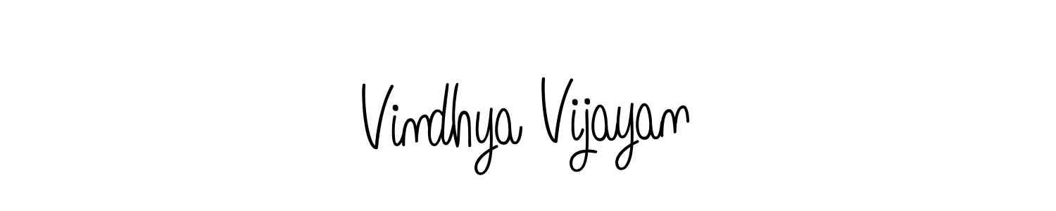 Make a beautiful signature design for name Vindhya Vijayan. With this signature (Angelique-Rose-font-FFP) style, you can create a handwritten signature for free. Vindhya Vijayan signature style 5 images and pictures png