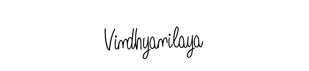 Use a signature maker to create a handwritten signature online. With this signature software, you can design (Angelique-Rose-font-FFP) your own signature for name Vindhyanilaya. Vindhyanilaya signature style 5 images and pictures png