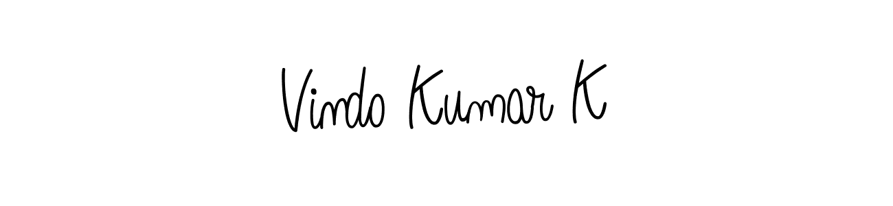 Similarly Angelique-Rose-font-FFP is the best handwritten signature design. Signature creator online .You can use it as an online autograph creator for name Vindo Kumar K. Vindo Kumar K signature style 5 images and pictures png