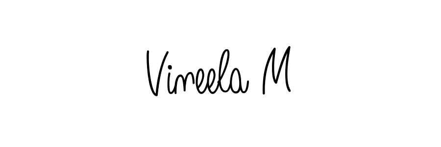 How to make Vineela M signature? Angelique-Rose-font-FFP is a professional autograph style. Create handwritten signature for Vineela M name. Vineela M signature style 5 images and pictures png