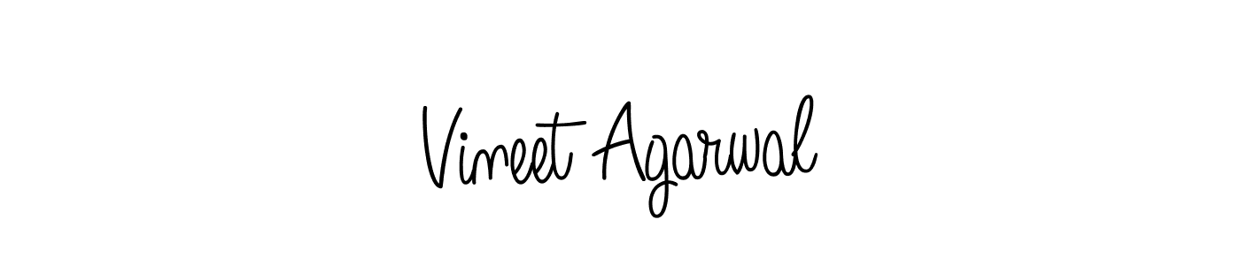 You should practise on your own different ways (Angelique-Rose-font-FFP) to write your name (Vineet Agarwal) in signature. don't let someone else do it for you. Vineet Agarwal signature style 5 images and pictures png