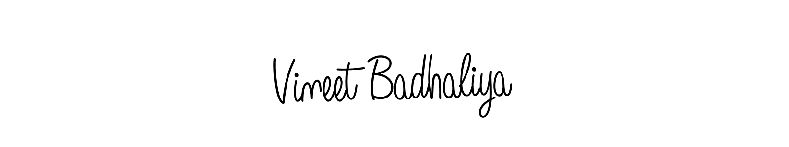 Use a signature maker to create a handwritten signature online. With this signature software, you can design (Angelique-Rose-font-FFP) your own signature for name Vineet Badhaliya. Vineet Badhaliya signature style 5 images and pictures png