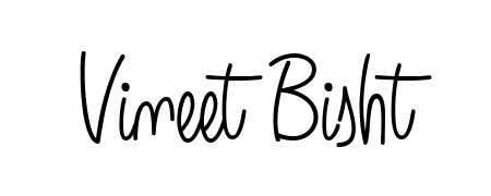 A sleek calligraphic signature for name Vineet Bisht utilizing Angelique-Rose-font-FFP styling. Great for adding personal signatures to photos and art. Vineet Bisht signature style 5 images and pictures png