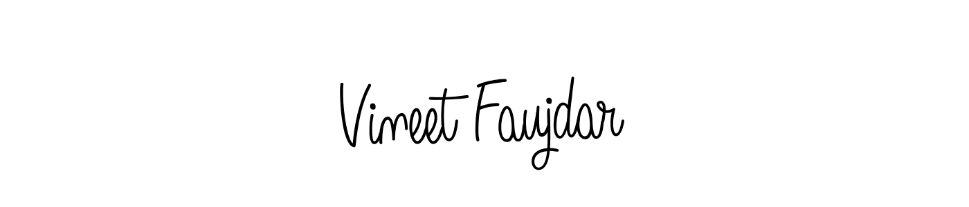 Design your own signature with our free online signature maker. With this signature software, you can create a handwritten (Angelique-Rose-font-FFP) signature for name Vineet Faujdar. Vineet Faujdar signature style 5 images and pictures png