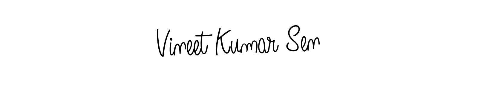 How to make Vineet Kumar Sen name signature. Use Angelique-Rose-font-FFP style for creating short signs online. This is the latest handwritten sign. Vineet Kumar Sen signature style 5 images and pictures png