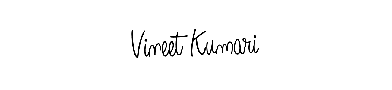 Make a beautiful signature design for name Vineet Kumari. With this signature (Angelique-Rose-font-FFP) style, you can create a handwritten signature for free. Vineet Kumari signature style 5 images and pictures png