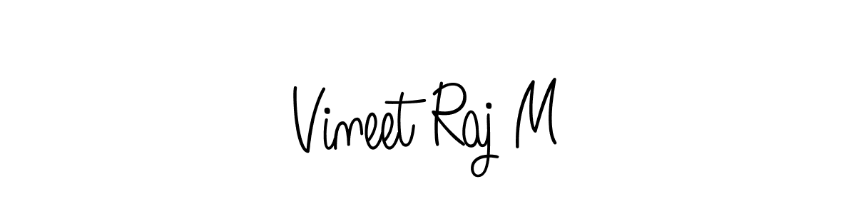 Make a beautiful signature design for name Vineet Raj M. With this signature (Angelique-Rose-font-FFP) style, you can create a handwritten signature for free. Vineet Raj M signature style 5 images and pictures png