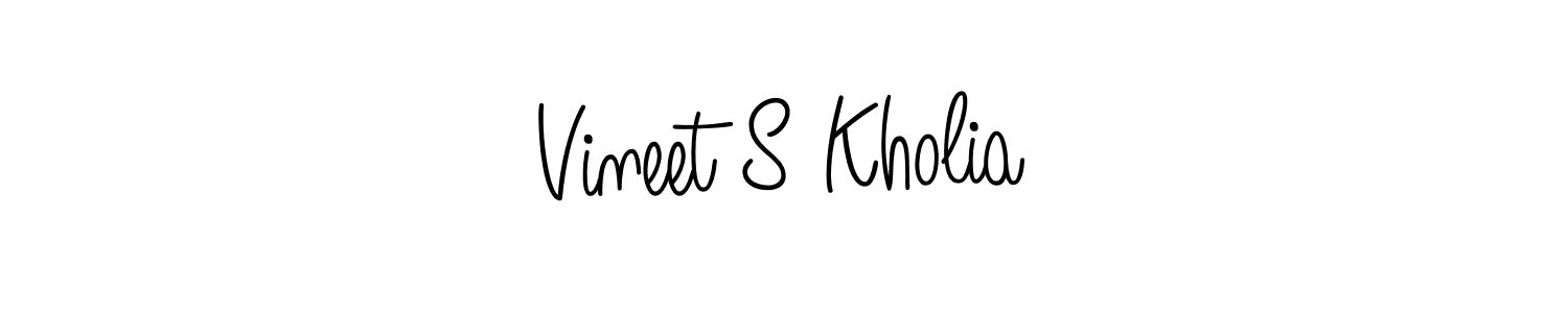 Make a beautiful signature design for name Vineet S Kholia. With this signature (Angelique-Rose-font-FFP) style, you can create a handwritten signature for free. Vineet S Kholia signature style 5 images and pictures png