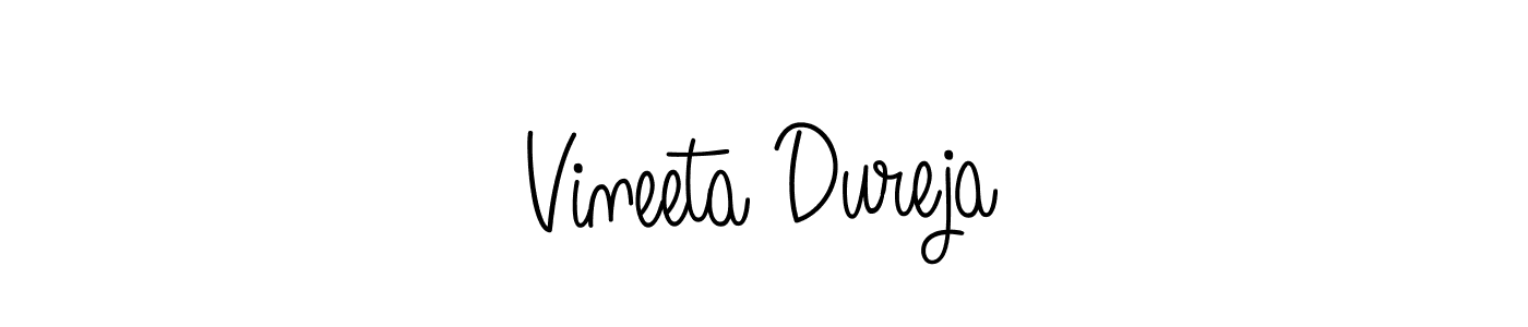 The best way (Angelique-Rose-font-FFP) to make a short signature is to pick only two or three words in your name. The name Vineeta Dureja include a total of six letters. For converting this name. Vineeta Dureja signature style 5 images and pictures png