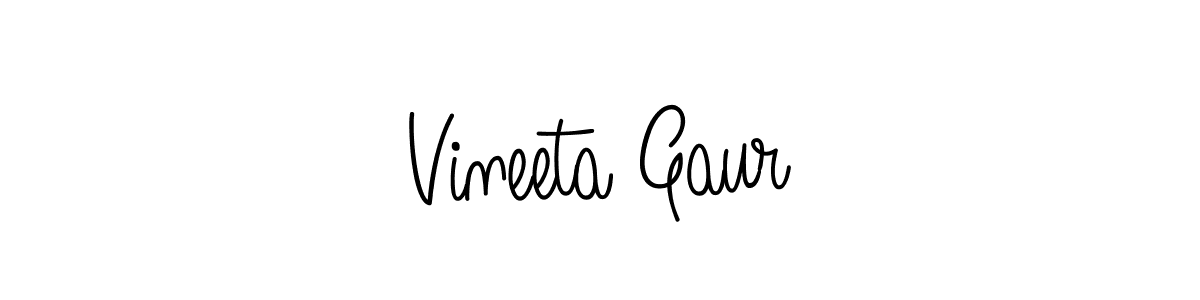 The best way (Angelique-Rose-font-FFP) to make a short signature is to pick only two or three words in your name. The name Vineeta Gaur include a total of six letters. For converting this name. Vineeta Gaur signature style 5 images and pictures png