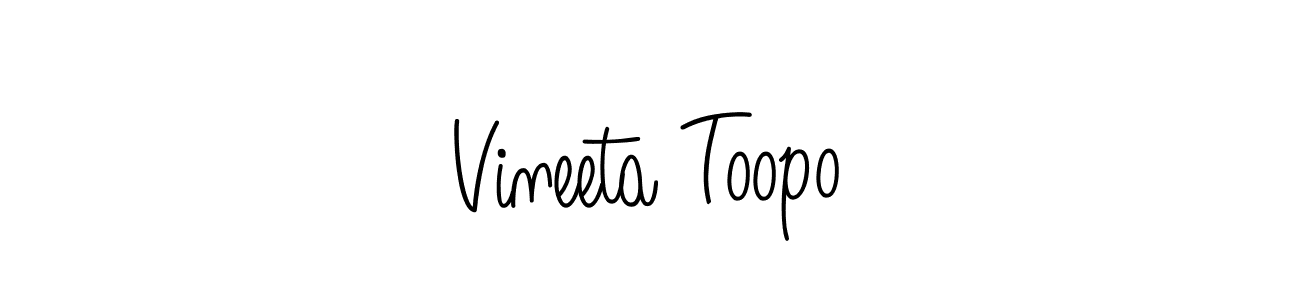 It looks lik you need a new signature style for name Vineeta Toopo. Design unique handwritten (Angelique-Rose-font-FFP) signature with our free signature maker in just a few clicks. Vineeta Toopo signature style 5 images and pictures png