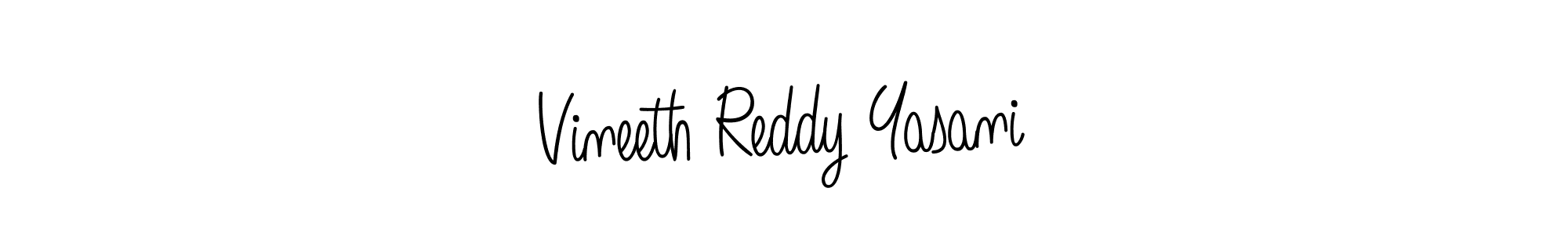 Create a beautiful signature design for name Vineeth Reddy Yasani. With this signature (Angelique-Rose-font-FFP) fonts, you can make a handwritten signature for free. Vineeth Reddy Yasani signature style 5 images and pictures png