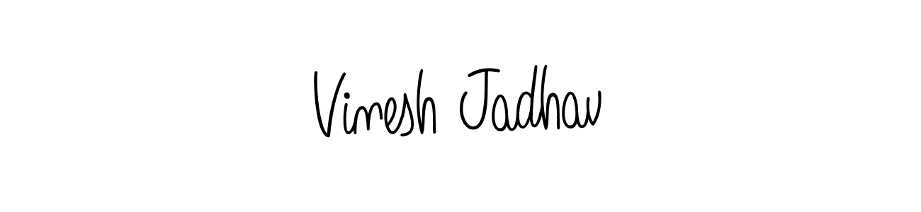 Vinesh Jadhav stylish signature style. Best Handwritten Sign (Angelique-Rose-font-FFP) for my name. Handwritten Signature Collection Ideas for my name Vinesh Jadhav. Vinesh Jadhav signature style 5 images and pictures png