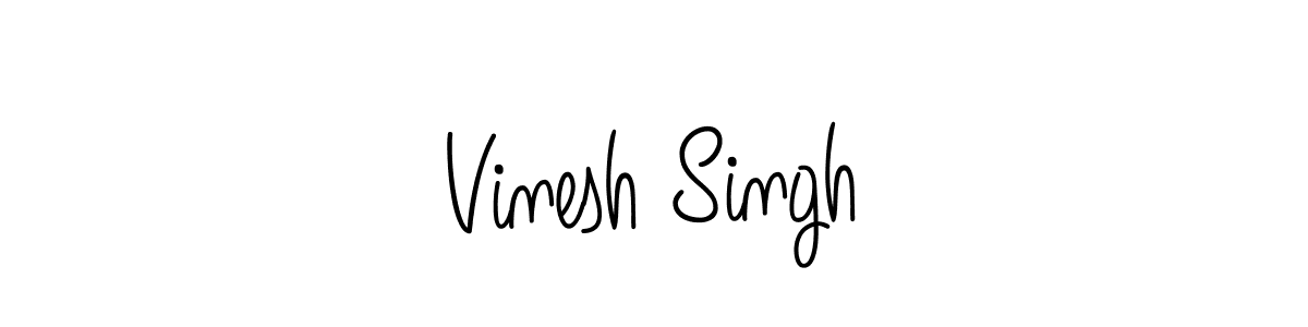 The best way (Angelique-Rose-font-FFP) to make a short signature is to pick only two or three words in your name. The name Vinesh Singh include a total of six letters. For converting this name. Vinesh Singh signature style 5 images and pictures png