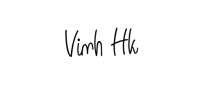 You should practise on your own different ways (Angelique-Rose-font-FFP) to write your name (Vinh Hk) in signature. don't let someone else do it for you. Vinh Hk signature style 5 images and pictures png